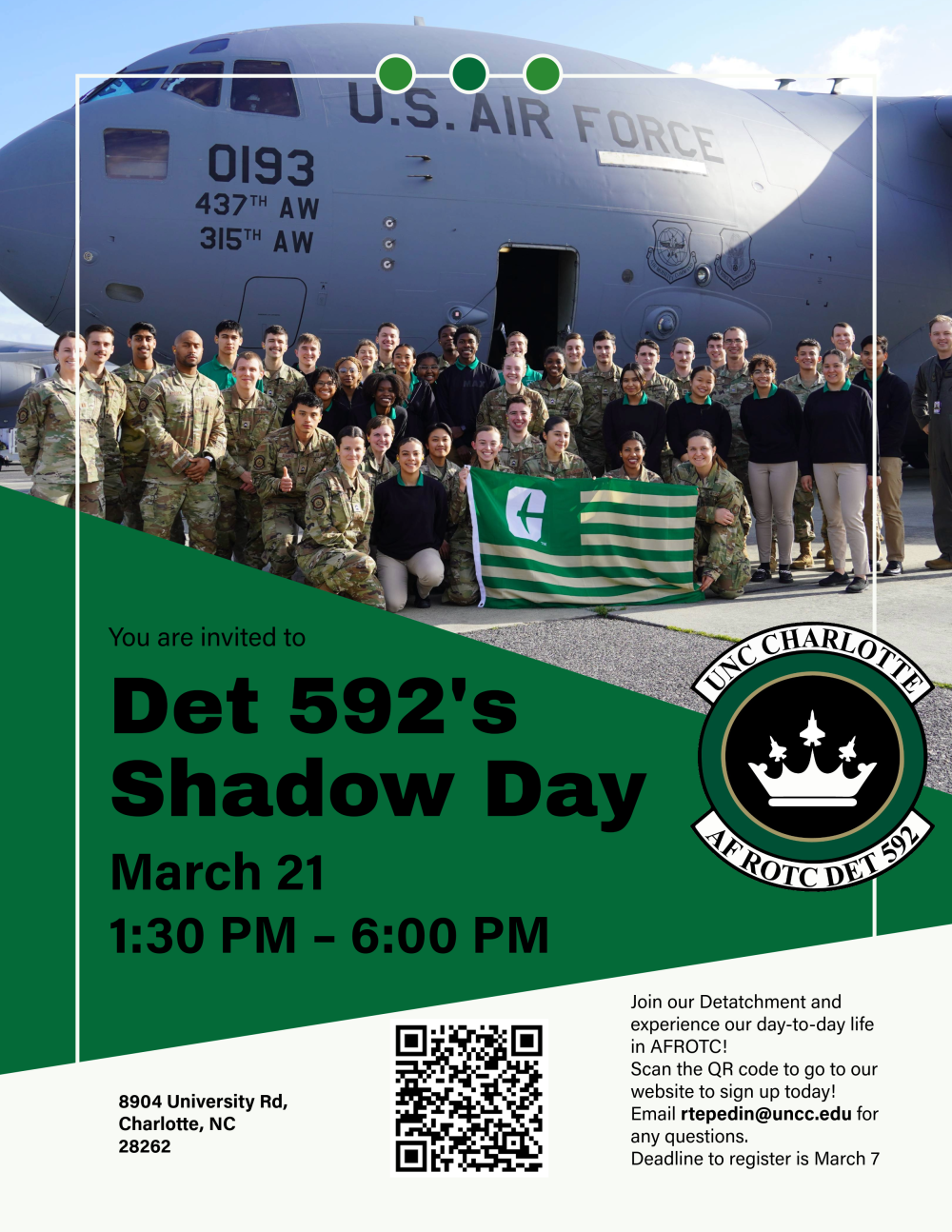 A Flyer that states that you are invited to Det 592's Shadow Day.